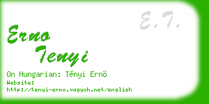 erno tenyi business card